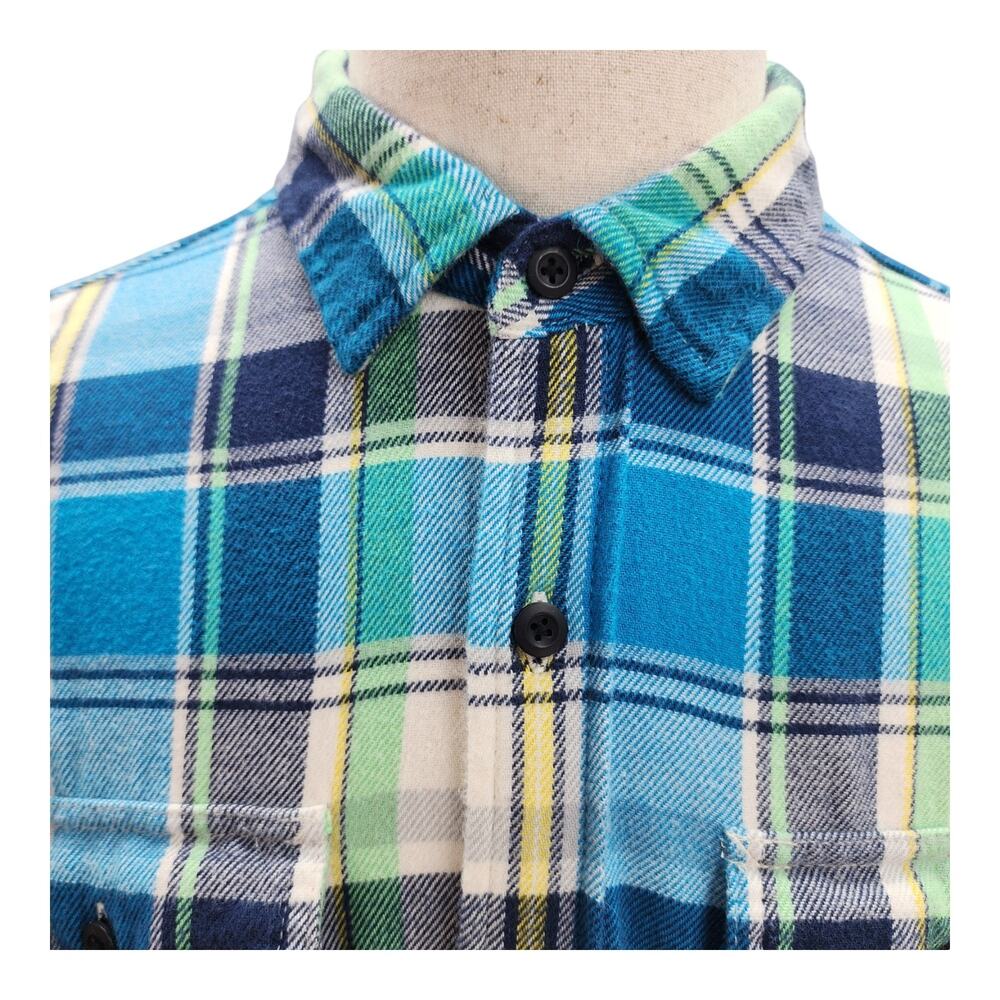 American Eagle Outfitters Men’s Medium Flannel Button Up Shirt Blue Plaid Cotton - Picture 7 of 16